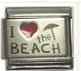 Red heart laser - I love the beach 9mm Italian charm